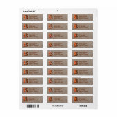 Oranje Roos Monogram Initiaal B Retouradres  Etiket (Full Sheet)
