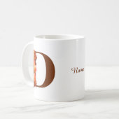 Oranje Roos Monogram Initiaal D Persoonlijk Koffiemok (Voorkant links)