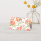 Oranje roos op florale plaats plaatskaartje (Achterkant)