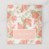 Oranje roos op florale plaats plaatskaartje (Buitenkant ongevouwen)