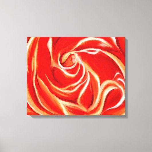 Oranje Roos op omcirkeld Canvas Afdruk (Voorkant)