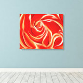 Oranje Roos op omcirkeld Canvas Afdruk (Insitu (Houten vloer))