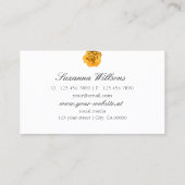 Oranje Roos op Plain Peach White met Logo Simple Visitekaartje (Achterkant)