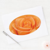 Oranje Roos Ovale Sticker (Envelop)