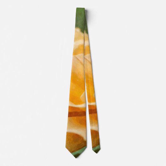 Oranje Roos Painterly Stropdas (Voorkant)