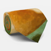 Oranje Roos Painterly Stropdas (Opgerold)