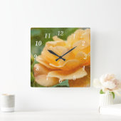 Oranje Roos Painterly Wandklok (Huis)