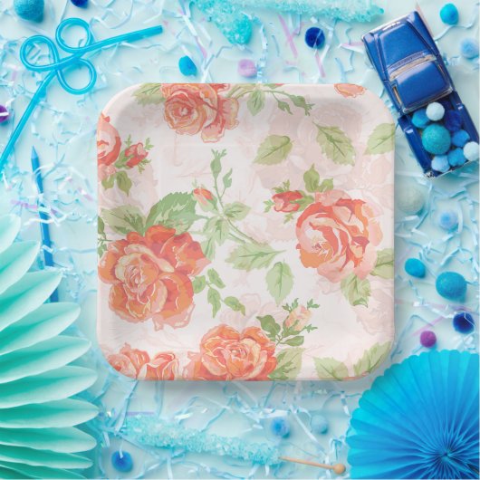 Oranje roos Papier Bord (Feest)