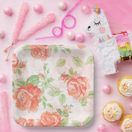 Oranje roos Papier Bord (Feest)