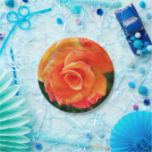 Oranje roos papieren bordje (Feest)