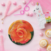 Oranje roos papieren bordje (Feest)