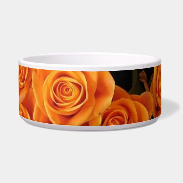 Oranje Roos Pet Bowl Voerbakje (Voorkant)