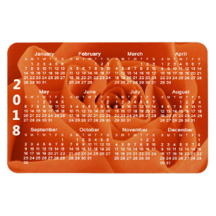 Oranje Roos Petals kalender 2018 Magneet