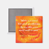 Oranje Roos Quote Magnet (Voorkant / Achterkant)