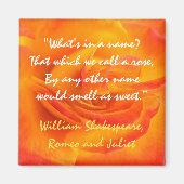 Oranje Roos Quote Magnet (Voorkant)