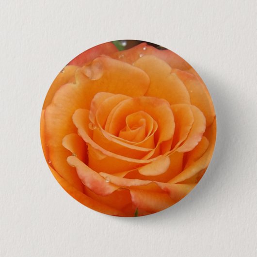 Oranje Roos Ronde Button 5,7 Cm (Voorkant)