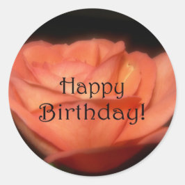 Oranje Roos Ronde Sticker