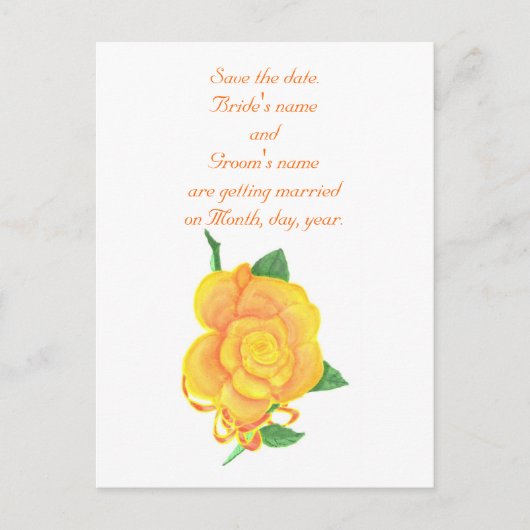 Oranje Roos, Save the date, Briefkaarten voor de b (Voorkant)
