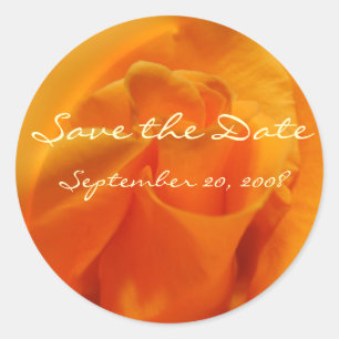 Oranje Roos "Save the Date" Ronde Sticker