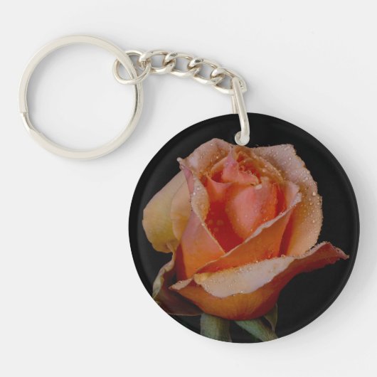  Oranje Roos Sleutelhanger (Voorkant)