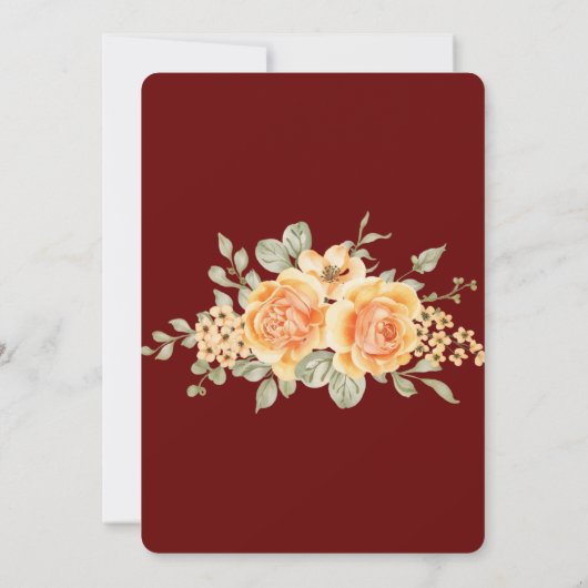 Oranje Roos String Lights Bourgondische Verjaardag Kaart (Achterkant)