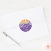 Oranje Roos String Lights Paarse Verjaardag Bedank Ronde Sticker (Envelop)