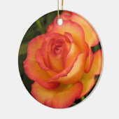 Oranje roos versiering keramisch ornament (Links)