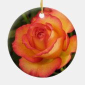 Oranje roos versiering keramisch ornament (Achterkant)