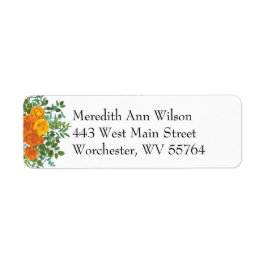 Oranje Roos Wedding Elegant Prachtig Etiket