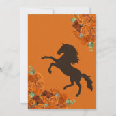 Oranje Roos Western Quinceañera Kaart (Achterkant)