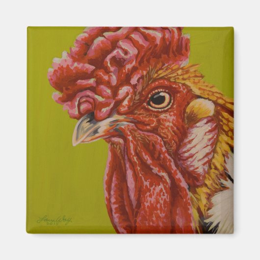 Oranje Rooster Magneet (Voorkant)