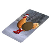 Oranje Rooster Santa Claus Magneet (Linkerzijde)