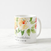 ORANJE ROSE WATERVERF FLORAL BEWAREN DE DATUM KOFFIEMOK (Voorkant rechts)