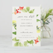ORANJE ROSE WATERVERF FLORAL BEWAREN DE DATUM SAVE THE DATE (Staand voorkant)