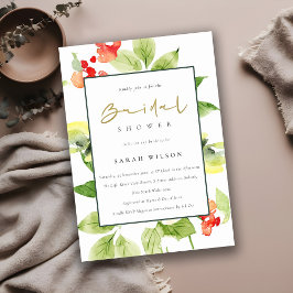 ORANJE ROSE WATERVERF FLORAL VRIJGEZELLENFEEST KAART