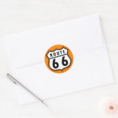 Oranje route 66 wegmarkering ronde sticker (Envelop)