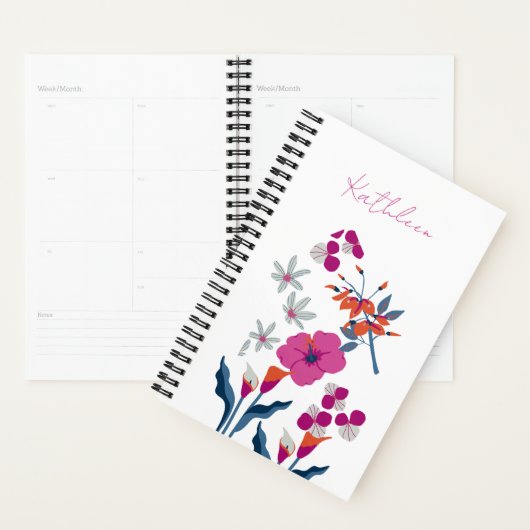 Oranje Roze Aangepaste Naam Stijlvolle Planner (Display)