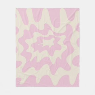 Oranje Roze Abstracte Groovy Stripe Minimalist FLE Fleece Deken