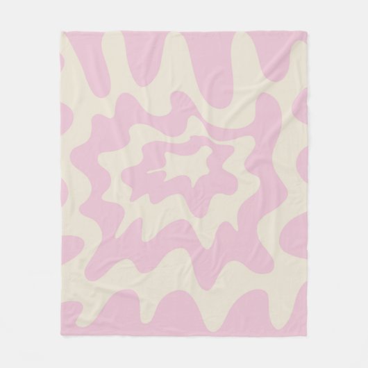 Oranje Roze Abstracte Groovy Stripe Minimalist FLE Fleece Deken (Voorkant)
