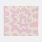 Oranje Roze Abstracte Groovy Stripe Minimalist FLE Fleece Deken (Voorkant (Horizontaal))