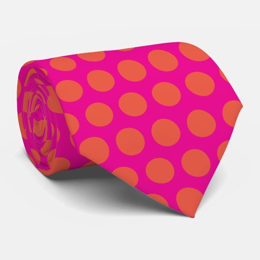 Oranje Roze Abstracte Patronen Custom Gift Favorie Stropdas (Opgerold)