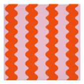 Oranje Roze Abstracte Streep Groovy Spring Perfect Poster (Voorkant)