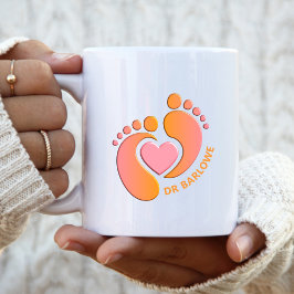 Oranje Roze Baby Voetjes Hart Mok
