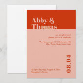 Oranje roze band met een oude moderne minimale ty kaart (Voorkant / Achterkant)