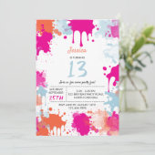 Oranje roze blauw Abstract meisje Kaart (Staand voorkant)