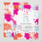 Oranje roze blauw Abstract meisje Kaart (Voorkant / Achterkant)