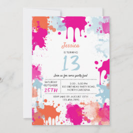 Oranje roze blauw Abstract meisje Kaart