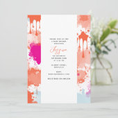 Oranje Roze Blauw Abstract Modern Baby shower Kaart (Staand voorkant)