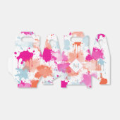 Oranje Roze Blauw Abstract Moderne Verfstreepjes Bedankdoosjes (Uitgevouwen)