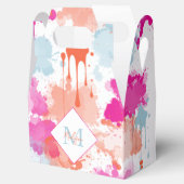 Oranje Roze Blauw Abstract Moderne Verfstreepjes Bedankdoosjes (Geopend)